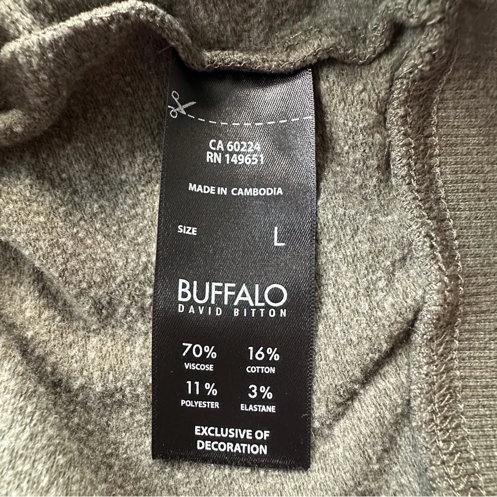Buffalo David Bitton olive green long sleeve pullover hoodie‎ women’s large